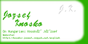 jozsef knosko business card